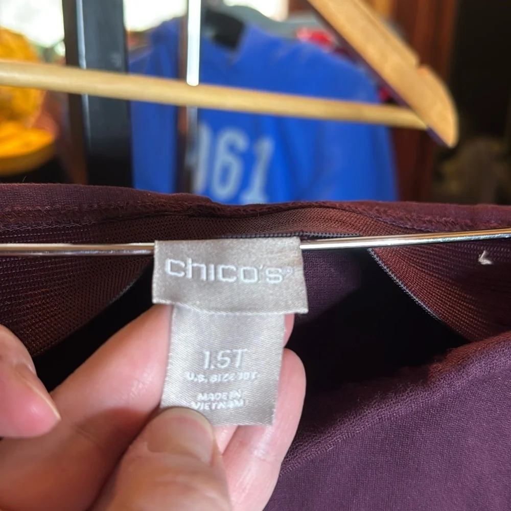 Chico’s So Slimming City Chic Pants Size 10 Tall 1.5T Purple Straight Leg - Picture 4 of 6